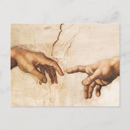 Briefkaart - De creatie van Adam (Voorkant)
