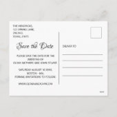 Briefkaart De datum opslaan (Achterkant)