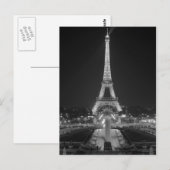 Briefkaart de Eiffeltoren in zwart-wit Parijs (Voorkant / Achterkant)