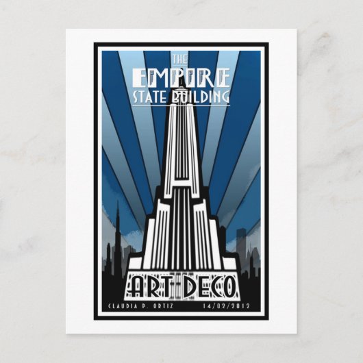 Briefkaart - de Empire State Building Art Deco (Voorkant)