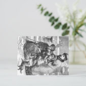 Briefkaart - de Familie van de Scène van de Winter (Staand voorkant)