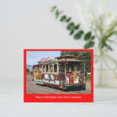 Briefkaart, de Kabelwagen van Kerstmis, San Feestdagenkaart (Staand voorkant)