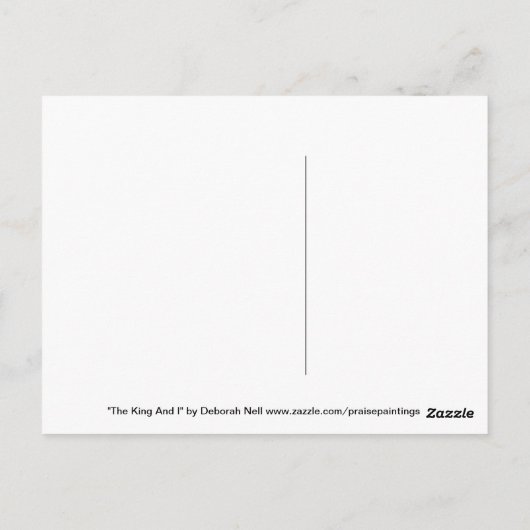 briefkaart "De koning en ik" (Achterkant)