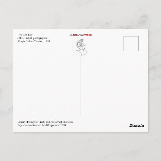 briefkaart "De Koopjongen" (Achterkant)