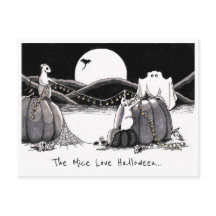 Briefkaart: De muizen Love Halloween