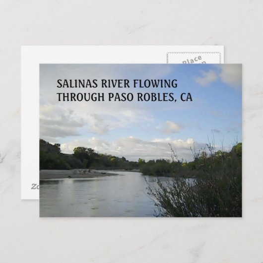 BRIEFKAART:  De Salinas stromend in Paso Robles Briefkaart (Voorkant / Achterkant)