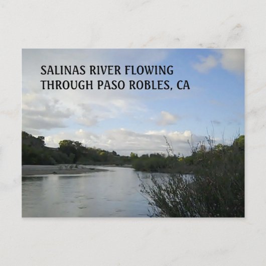 BRIEFKAART: De Salinas stromend in Paso Robles Briefkaart (Voorkant)