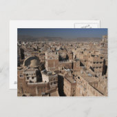 Briefkaart de stad Sanaa, Jemen (Voorkant / Achterkant)