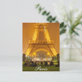 Briefkaart | de Toren van Eiffel bij Nacht | (Staand voorkant)