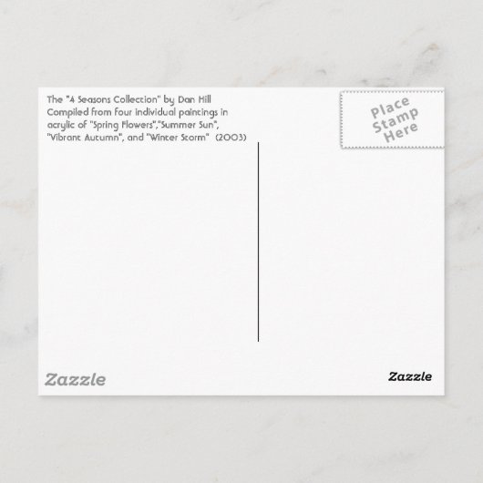 briefkaart "De vier seizoenen" (Achterkant)