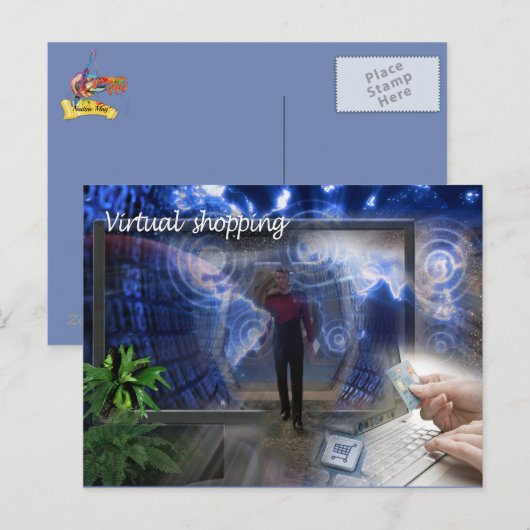 Briefkaart de virtuele klant (Voorkant / Achterkant)