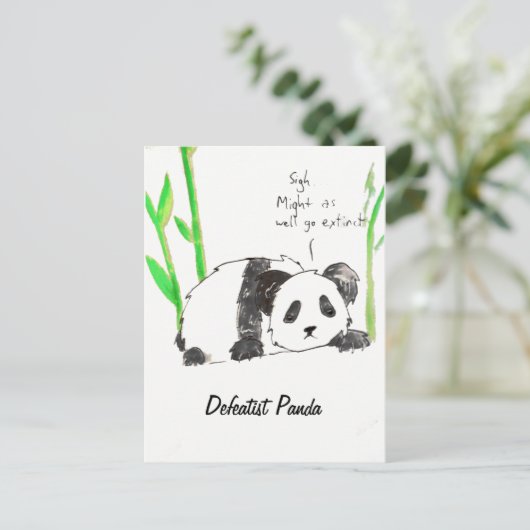 Briefkaart Defeatist Panda (Staand voorkant)