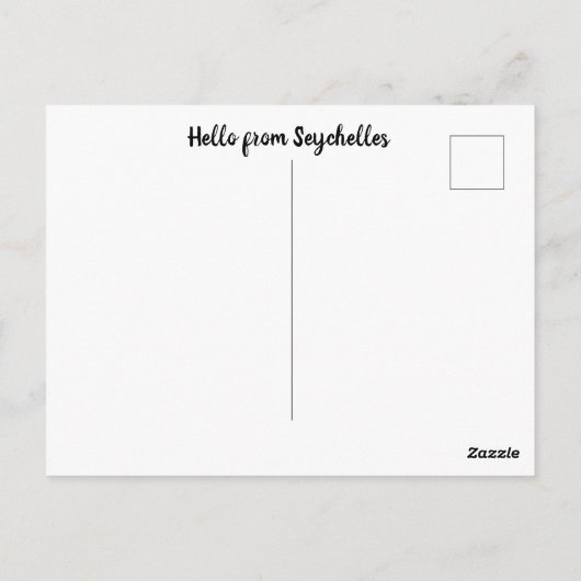 Briefkaart der Seychellen (Achterkant)