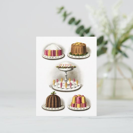 Briefkaart  desserts en gebak (Staand voorkant)