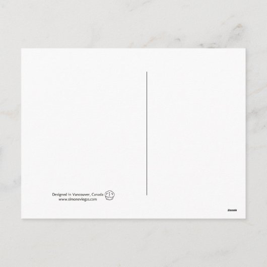 BRIEFKAART DESSERTS waterverf voedselillustraties. (Achterkant)