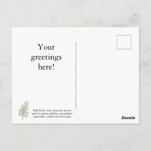 Briefkaart Dill Herb aanpassen (Achterkant)