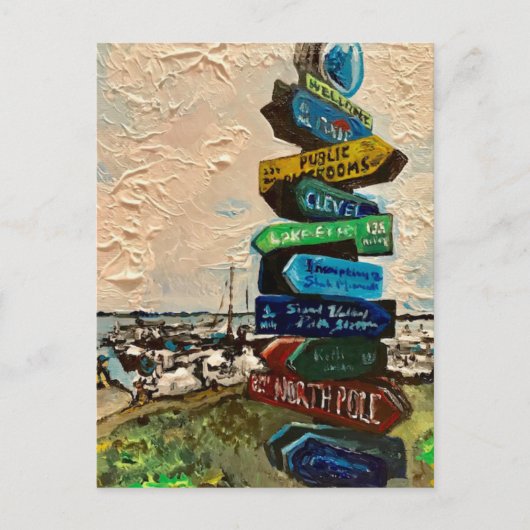 briefkaart "Direction Marker on Kelley's Island" (Voorkant)