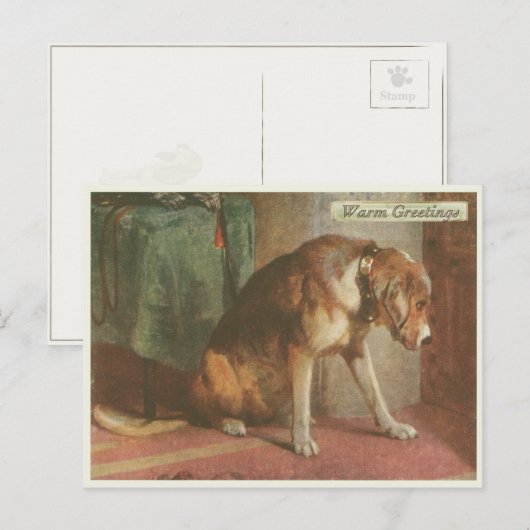  Briefkaart Dog [met toegevoegde groettekst] (Voorkant / Achterkant)