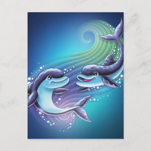 Briefkaart dolfijn (Voorkant)