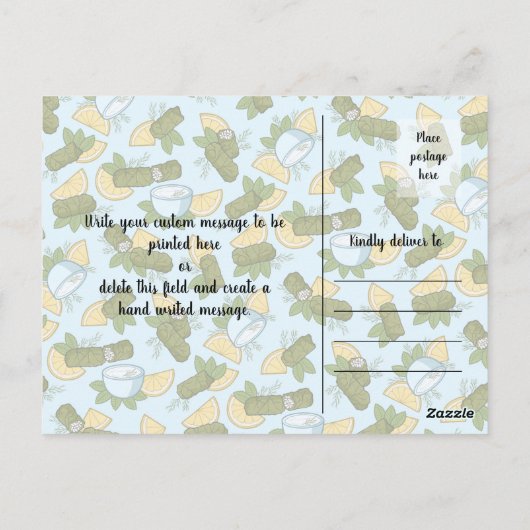 Briefkaart Dolmadakia (Achterkant)