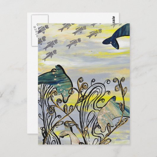 Briefkaart Dolphin Splash (Voorkant / Achterkant)