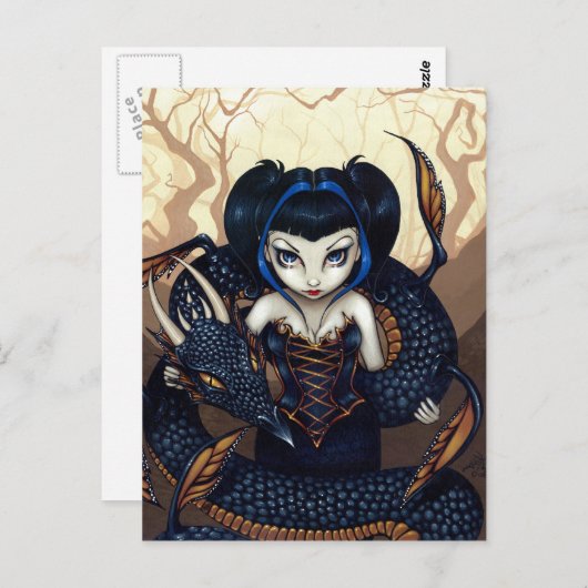 briefkaart "Donkere draak" (Voorkant / Achterkant)