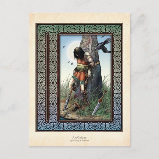 briefkaart "Dood van Cuchulainn" (Voorkant)