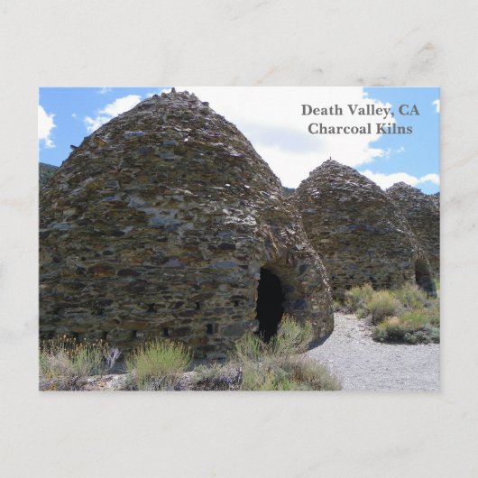 Briefkaart doodvallei/houtskool Kilns. (Voorkant)