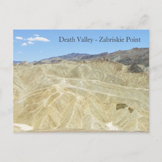 Briefkaart doodvalvallei/Zabriskie Point (Voorkant)