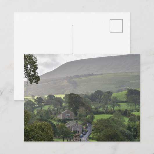 Briefkaart Downham Village and Pendle Hill (Voorkant / Achterkant)