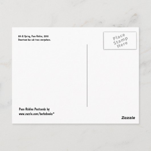 Briefkaart, Downtown Paso Robles, CA Briefkaart (Achterkant)
