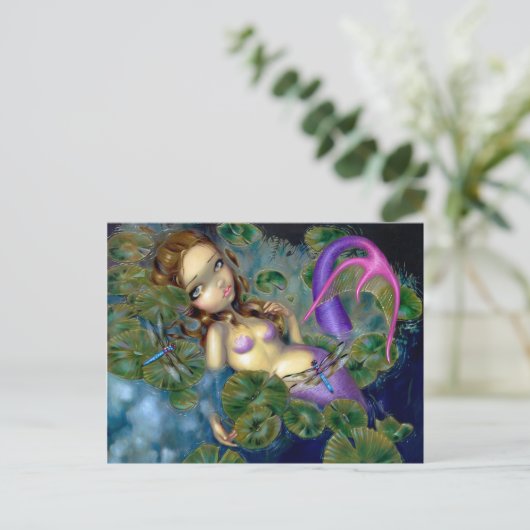 briefkaart "Dragonfly Mermaid" (Staand voorkant)