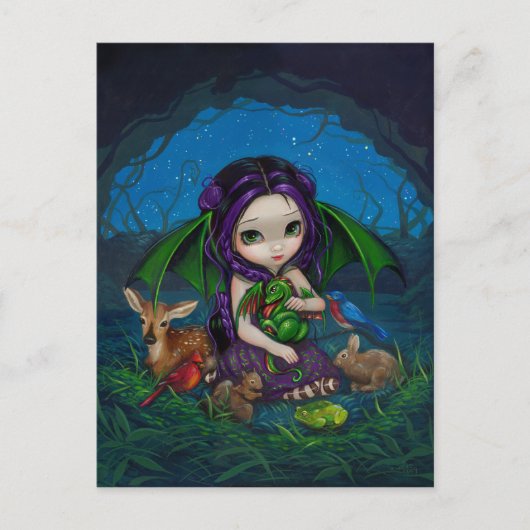 briefkaart "Dragonling Garden III" (Voorkant)