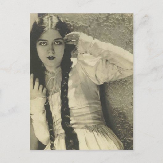 Briefkaart dramatische actrice (Voorkant)