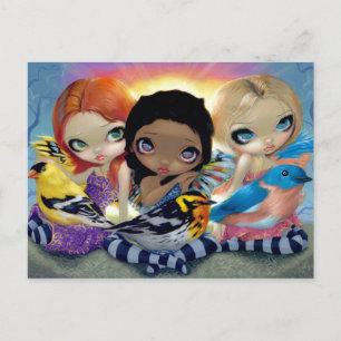 briefkaart "Drie kleine vogels"