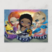 briefkaart "Drie kleine vogels" (Voorkant)