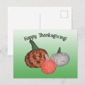 Briefkaart - Drie pompoenen (Voorkant / Achterkant)