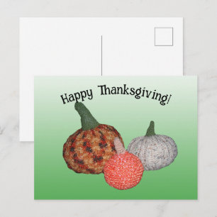 Briefkaart - Drie pompoenen