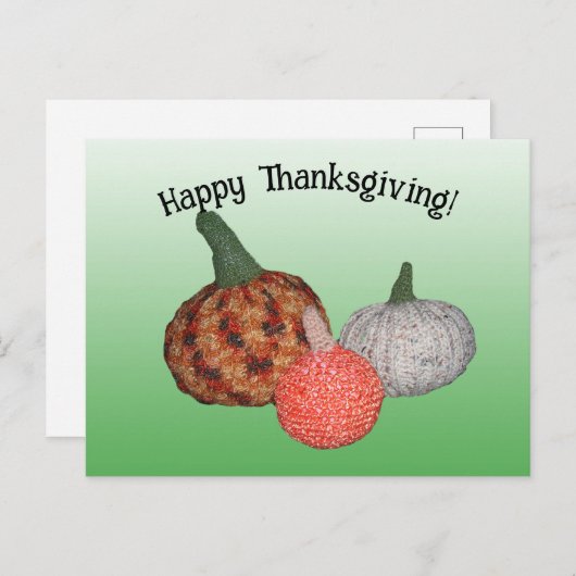 Briefkaart - Drie pompoenen (Voorkant / Achterkant)