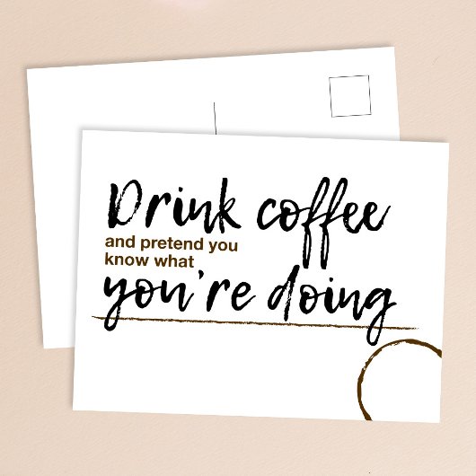 briefkaart "Drink koffie"