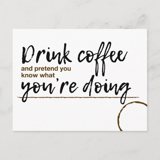 briefkaart "Drink koffie" (Voorkant)