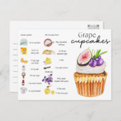 Briefkaart - Druivencupcake (Voorkant / Achterkant)