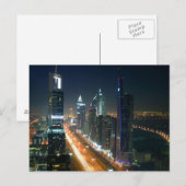 Briefkaart Dubai Night Skyline, Saudi-Arabië (Voorkant / Achterkant)