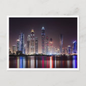 Briefkaart - Dubai Skyline - nachts (Voorkant)