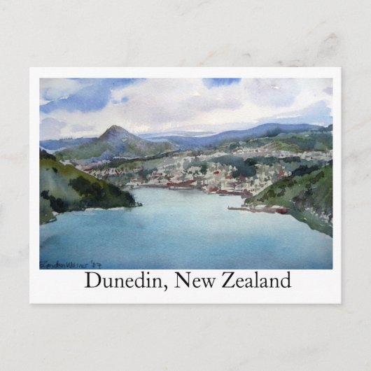 Briefkaart Dunedin, Nieuw-Zeeland (Voorkant)