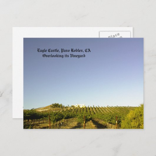 Briefkaart: Eagle Castle ziet zijn wijngaard over  Briefkaart (Voorkant / Achterkant)