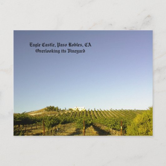 Briefkaart: Eagle Castle ziet zijn wijngaard over  Briefkaart (Voorkant)