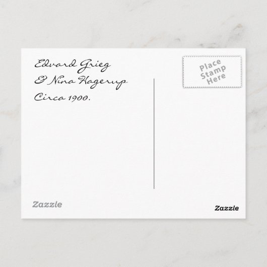 Briefkaart Edvard Grieg & Nina Hagerup Circa 1900 (Achterkant)
