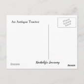 Briefkaart ~ Een Antiek trekker op een zomerdag (Achterkant)