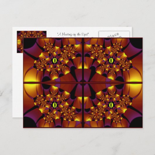 Briefkaart ~ "Een bijeenkomst van de ogen" (Voorkant / Achterkant)